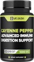 210 Kapsler - Cayenne Pepper Kosttilskud Extract 10: 1 med Berberine HCI, Hvidløg Bulb, Olive Leaf & Mere - Kombineret formel for fordøjelse, hjerte sundhed & immunitet Funktionsstøtte
