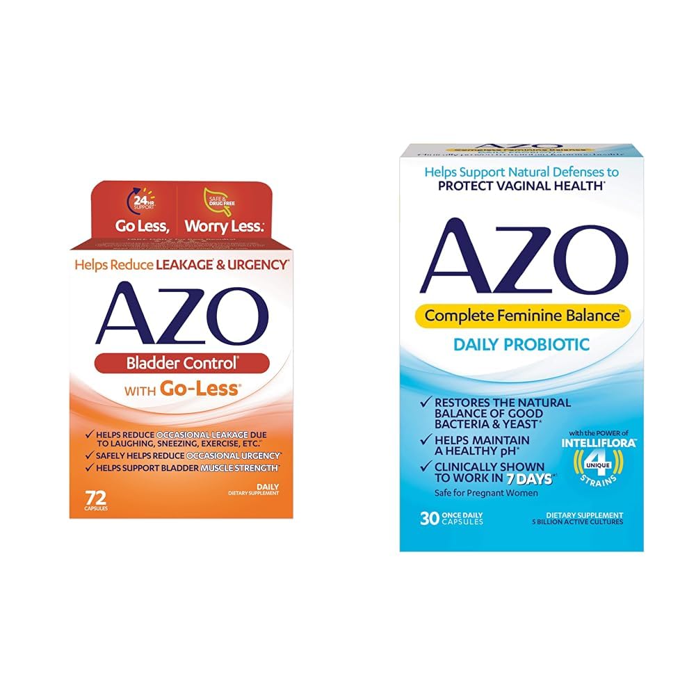 AZO Bladder Control with Go-Less Daily Supplement | Helps Reduce Occasional Urgency & Complete Feminine Balance Daily Probiotics for Women
