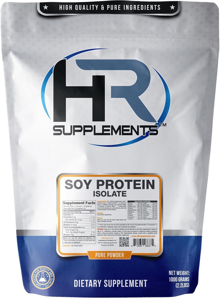 Soja Protein Isolate Powder Note 124; 1 Kilogram (2,2 Lbs)
