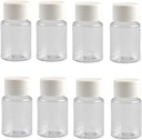 12PCS 30ML 1OZ Transparent Tom plast flasker med hvid skrue Cap Solid Powder Kapsler Pill Tablet Holder opbevaringsboks Genopfyldelig Portable Holdbar Container Jar Pot til rejser Dagligt liv