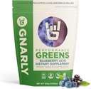 Gnarly Nutrition Greens Superfood Powder - Blåbær Acai Performance Super Green Powder - NSF Sport Certificeret - Økologisk, Probiotika & Væsentlige mikronæringsstoffer - Blåbær Acai, 11.64 oz