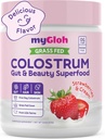 Colostrum Powder Premium- 124; Gut Health & Bloating, Hair Growth & Skin Glow, Immunitet - 124; Natural Aroma Strawberries & Cream - 124; Grass- Fed Bovine Colostrum Supplement- 124; High IgG, Gluten Free, Bioactives