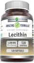 Amazing Formulas Lecithin 1200 mg Softgels Supplement Note 124; High Potency Note 124; Non- GMO Note 124; Gluten Free (1 pakke, 120 Greve)