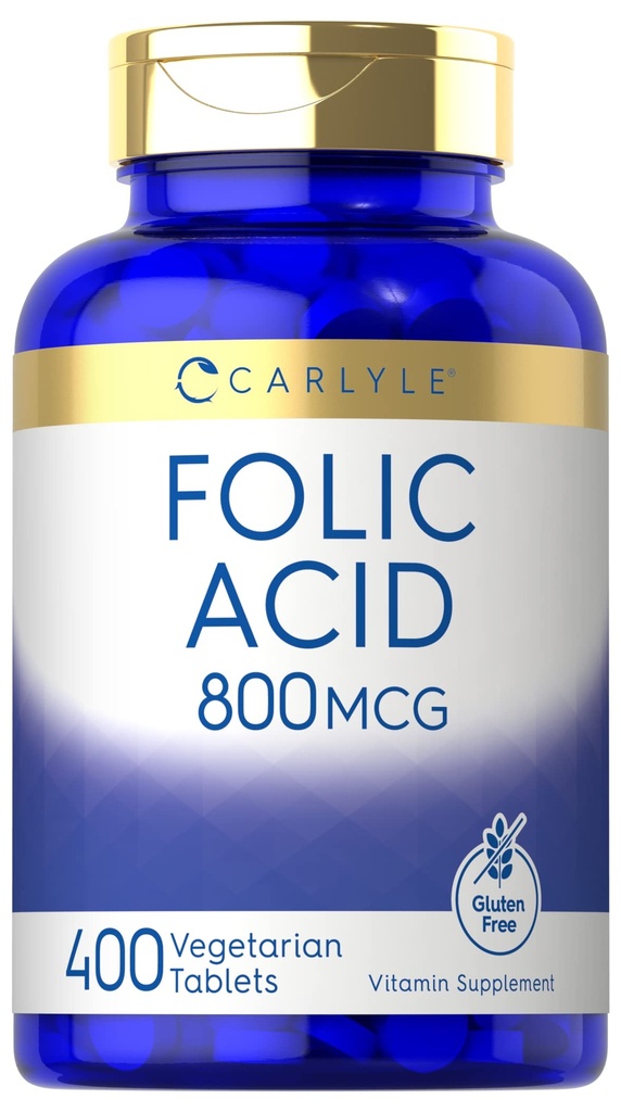 Carlyle folinsyre 800 Mcg tabletter c124; 400 Greve c124; Vegetar, Non- GMO, Gluten Free