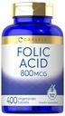 Carlyle folinsyre 800 Mcg tabletter c124; 400 Greve c124; Vegetar, Non- GMO, Gluten Free