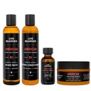 Levende Bearded Complete Beard Grooming Kit - Vask, Conditioner, Smør og olie - Lavet i USA med All- Natural Ingredients - Herre Groom Set Budd124; Amerikansk Duft - Cedar, Vetiver, Bergamot