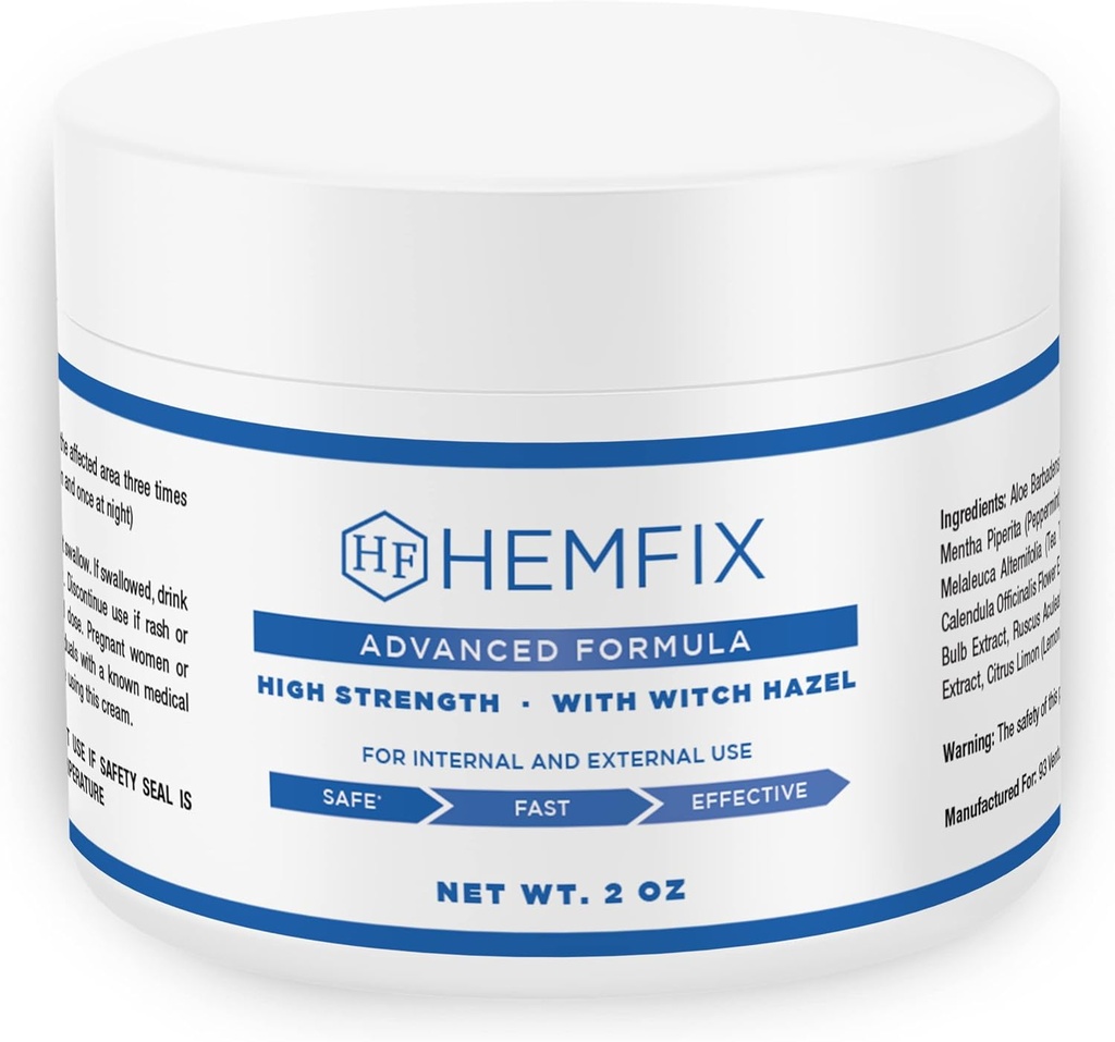 Hemfix Cream - Lavet i USA - Intern & ekstern brug - 2oz