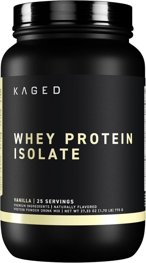 Kaged Whey Protein Isolate Powder • 124; Vanilla • 124; 100% Pure Low Lactose • 124; Post Workout • Drikke • 124; Understøtter muskeltræning • 124; Kosttilskud til mænd & kvinder • 124; 25 Servering