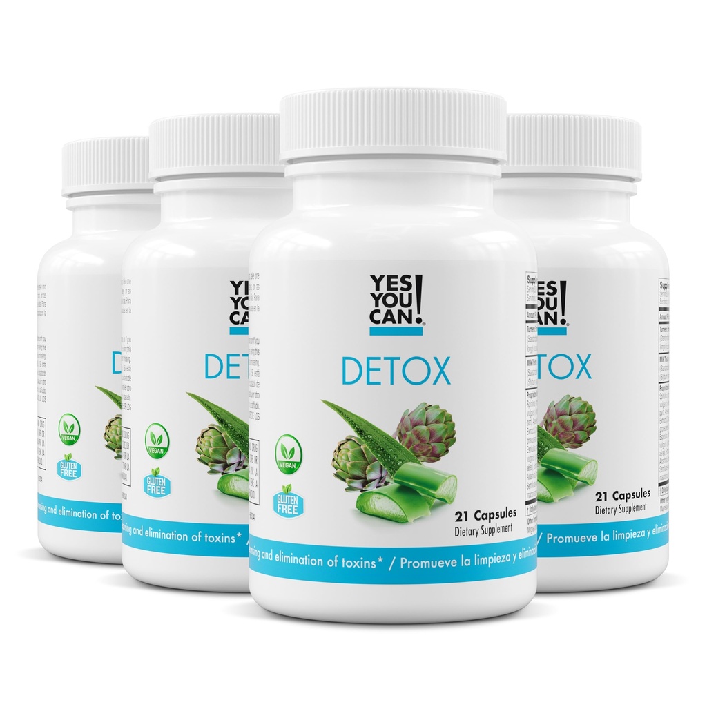Ja, du kan! Naturlige Detox piller - Diuretisk rensning med elektrolytter og vitaminer - Hjælper med vandretention - Glutenfri, 21 kapsler (4 Pack)