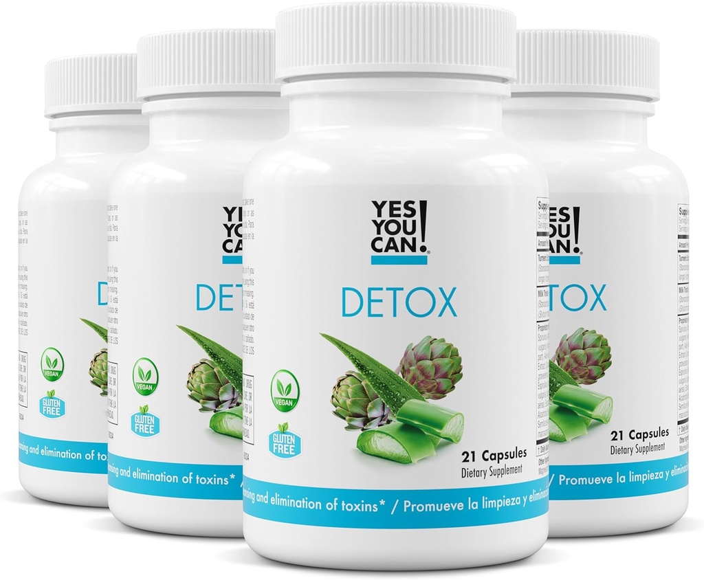 Yes You Can! Natural Detox Pills - Diuretic Cleanse with Electrolytes & Vitamins - Helps with Water Retention - Gluten-Free, 21 Capsules (4 Pack)