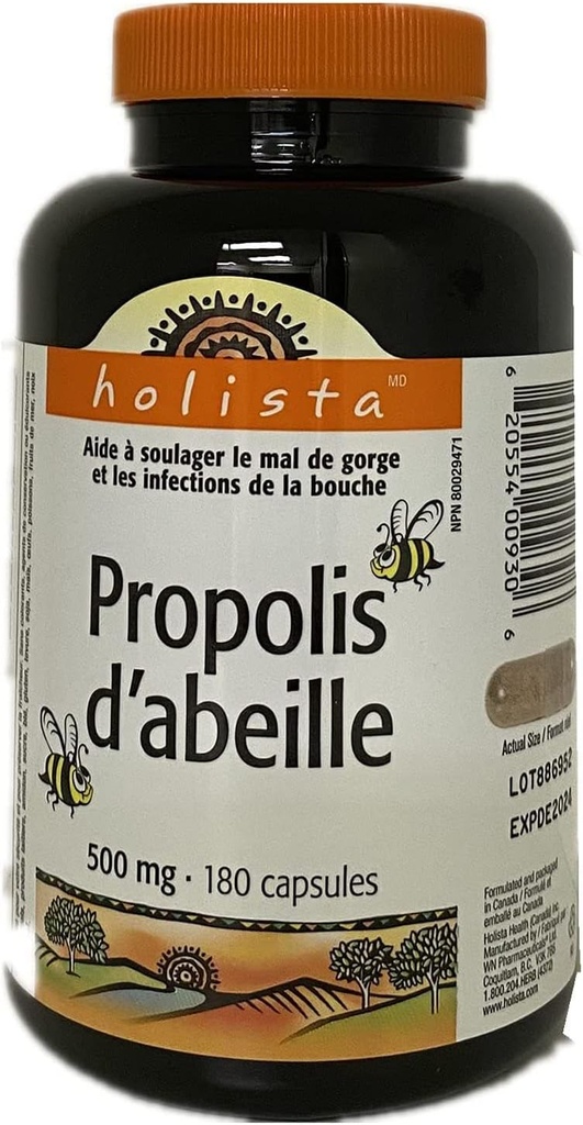 Holista Bee Propolis 500 mg 180 kapsler (pakning med 1 stk.)