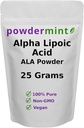 Alpha lipoinsyre pulver (RS- ALA, Pure ALA) (multiple størrelser) Antioxidant (ALA pulver) Scoop inkluderet