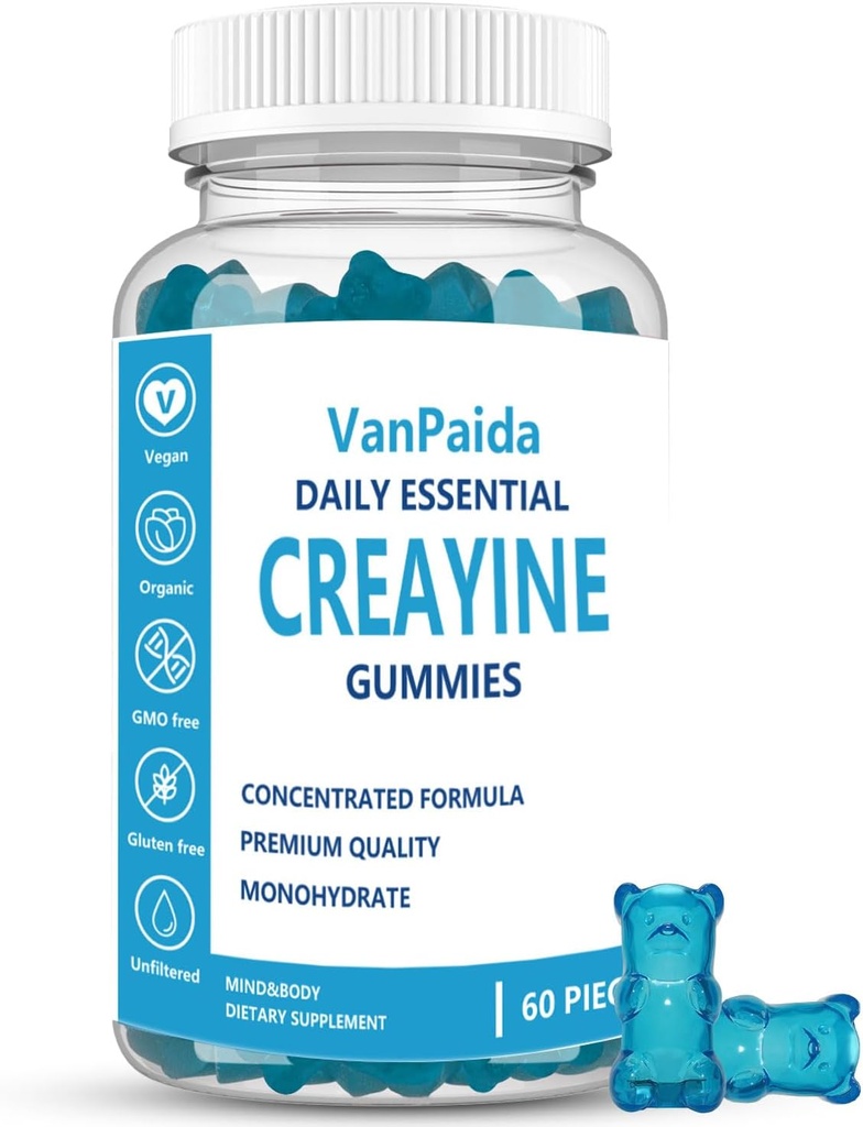 Creatin Gummies Monohydrat, Chewable Creatin Monohydrat, Muscle Boost, Energy Boost, Pre- Workout Supplement, Forbedret Bursts, Vegan, Muscle Growth Support, Recovery & Performance, Gluten Free