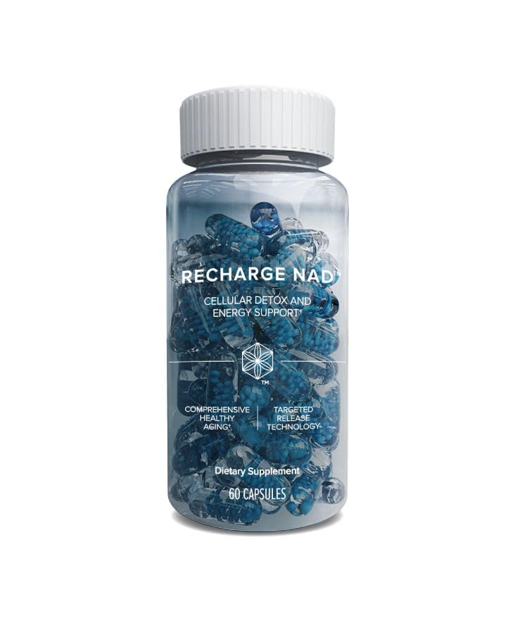 Isagenix Recharge NAD - Cellular Detox, Omfattende sund aldring, og energistøtte - 1 flaske - 60 ct målrettede release kapsler