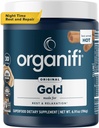 Organifi: Guld - Superfood supplement pulver - 30 Serveringer - Stress Support, bedre hvile, afslapning og fremmer restablende søvn - Gurkemeje og Reishi Infunded