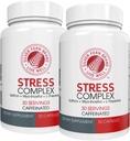 Sølv Fern Stress Complex supplement - med koffein - søvn, bekymring, mad & mere - med safran kosttilskud, L- Theanine supplement, og Myo- inositol - Natural Stress Relief supplement (Pack o 2)