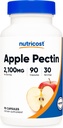 Nutricost Apple Pectin Kapsler 2,100mg Per Servering, 90 Kapsler - Gluten- Gratis, 30 Servering