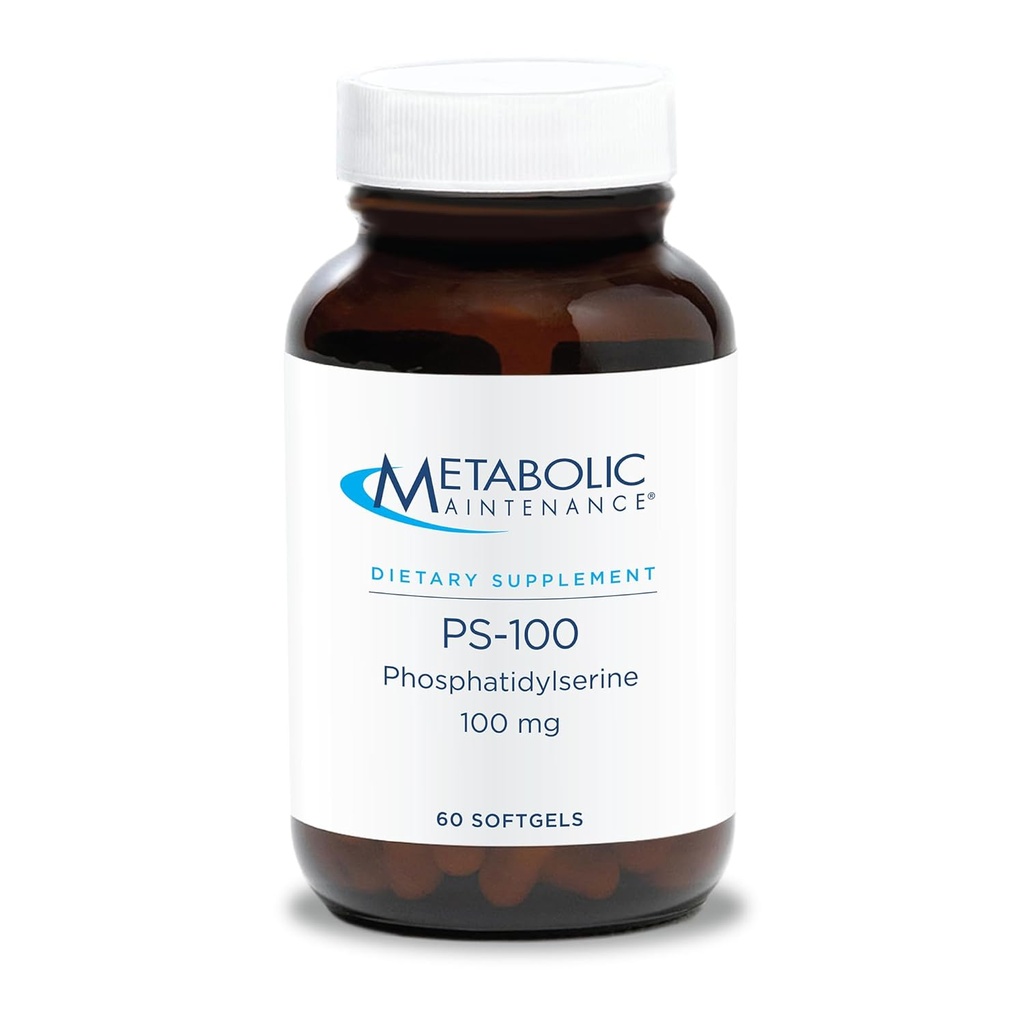 Metabolisk vedligeholdelse PS- 100 Phosphatidylserin, 100mg - supplement til støtte normal hukommelse + kognition, fremme restaurativ søvn (60 Softgel)