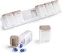 Ugentlig Pill Organizer Magnetisk, Aftagelig Pill Box 7 Dag 1 Tid om dagen, Stor Pill Case Rejser, Uge engang Daglig Medicin Dispenser, Medicin Container Holder for Supplement Vitamin, Brown