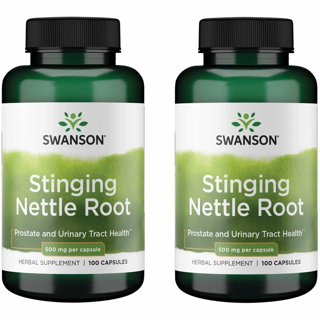 Swanson Stinging Nettle Root (Urtica Dioica) - Herbal Supplement - (100 kapsler, 500mg) (2 Pack)
