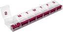EZY DOSE Weekly (7-dag) AM / PM Daily Push Button Pill Organizer, Vitamin Case, og Medicine Container, X- Large Compartments, Gigt Friendly, Praktisk og nem at bruge, Clear / Red, BPA Free