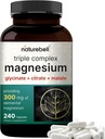 Magnesium Complex 1. 000mg, 240 Capsules Name 124; Triple Magnesium Complex with Glycinate, Citrate, Malate Beeg 124; Chelated & Renset; 124; Knogler, Hjerte & Muskelstøtte