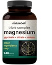 Magnesium Complex 1. 000mg, 240 Capsules Name 124; Triple Magnesium Complex with Glycinate, Citrate, Malate Beeg 124; Chelated & Renset; 124; Knogler, Hjerte & Muskelstøtte