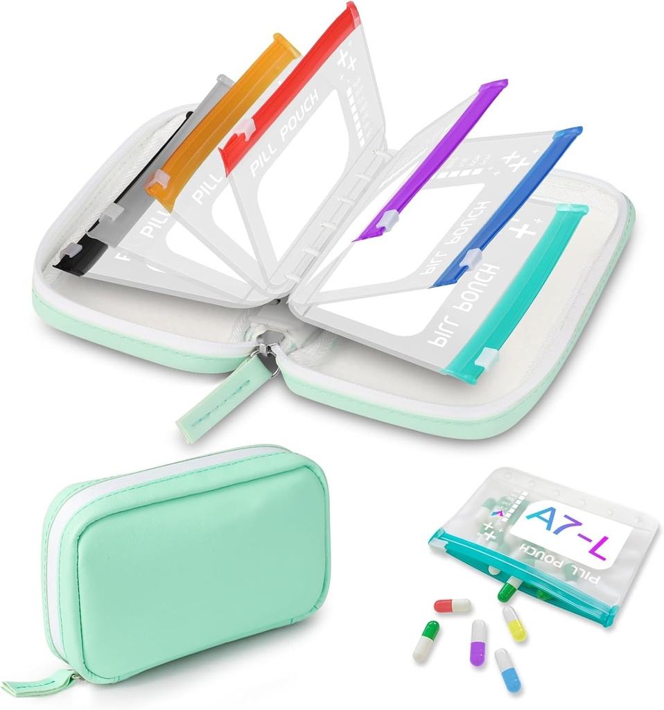 A7-L Vand- Proof Pill Pouch Set Tech Stor Pill Organizer, BPA Gratis, A7-L Pill Loose- Leaf Opbevaring med Color- Coded Medicine Pouches, Genanvendelig Travel Medicine Organizer Pile Gratis, A7-L Pill Loose-Leaf Opbevaring med Color- Coded Medicine Pouches, Genanvendelig Rejsemedicin Organizer Arrangør Pile Pile Ugentlig