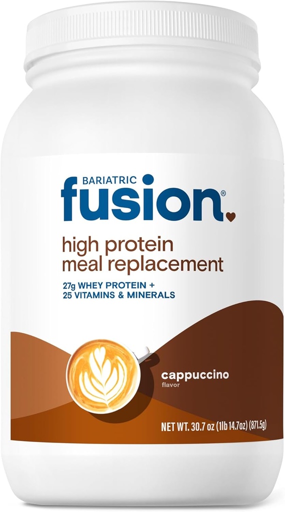Bariatric Fusion Cappucino Meal Erstatning 27g Proteinpulver, 21 Servering Tub til Bariatric Kirurgi Patienter, herunder Gastric bypass og Ærme Gastrectomy - Ingen Gluten, Aspartam eller sukker