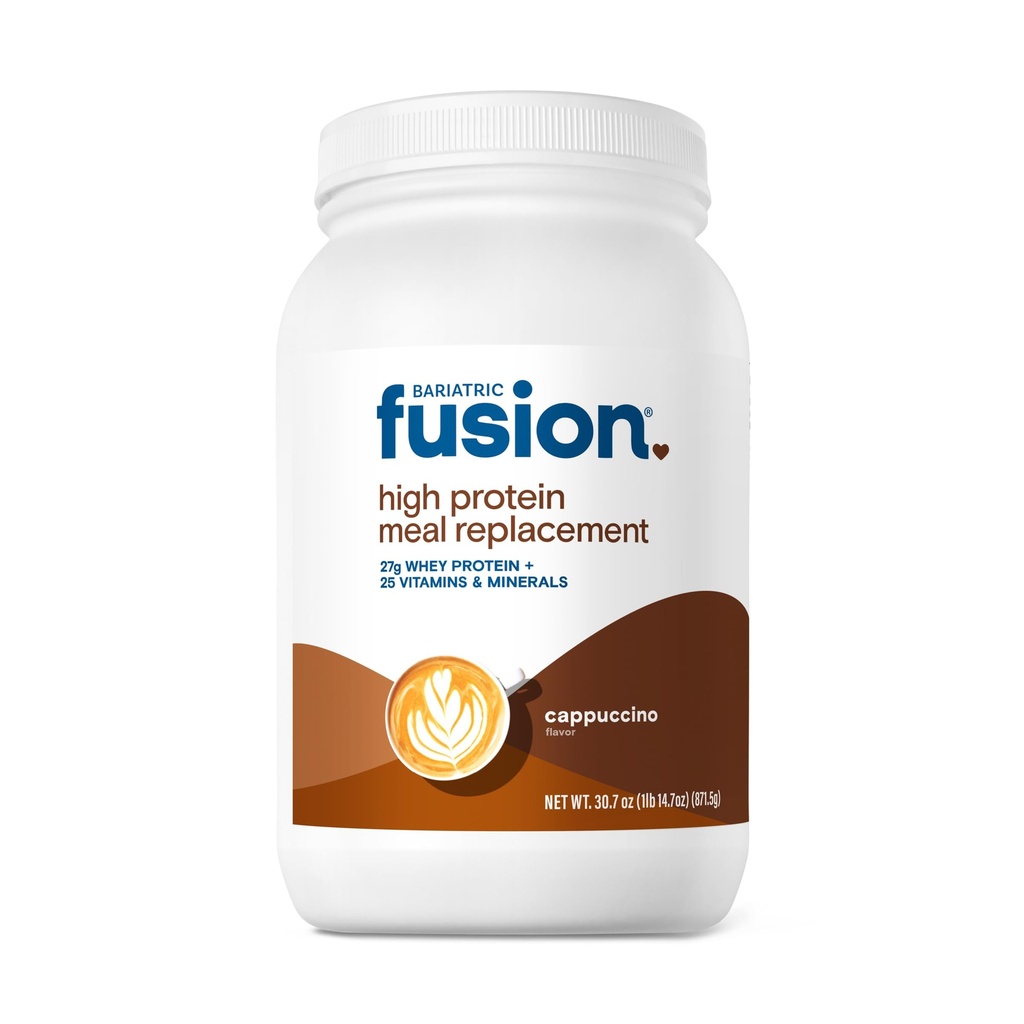 Bariatric Fusion Cappucino Meal Erstatning 27g Proteinpulver, 21 Servering Tub til Bariatric Kirurgi Patienter, herunder Gastric bypass og Ærme Gastrectomy - Ingen Gluten, Aspartam eller sukker