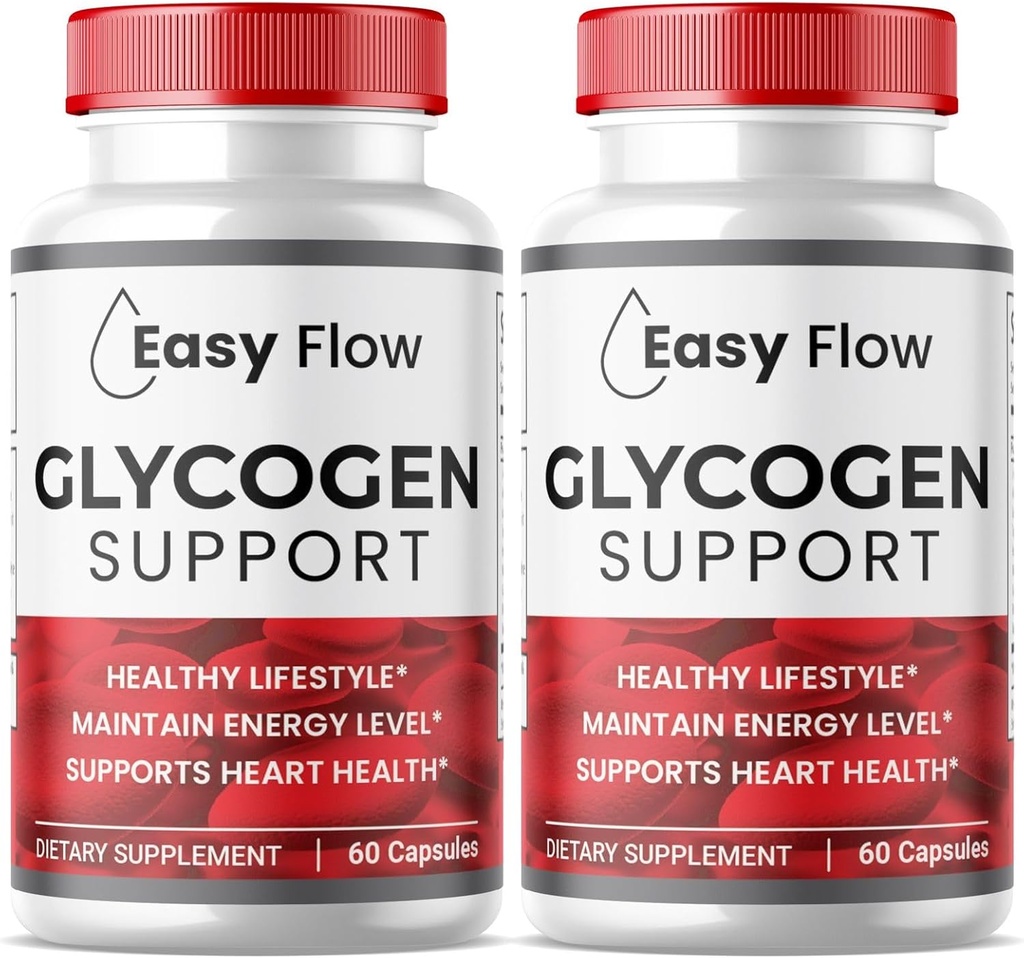 (2 Pack) Easy Flow Glycogen, EasyFlow Glycogen Support Kapsler, Glyco Optimizer Formel, Natural Blood Vessel Cleaner, Premium Easy Flow Glycogen Support (120 Kapsler)