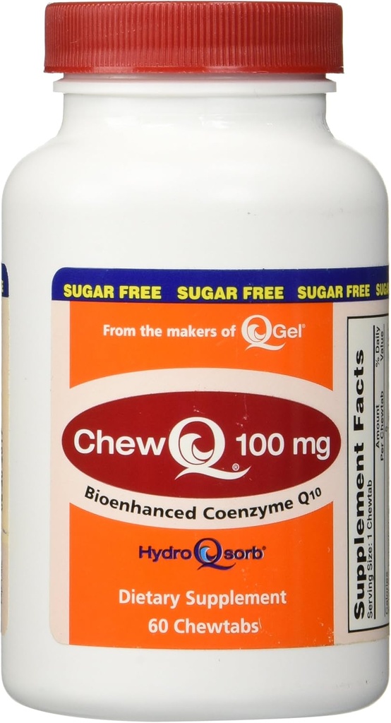 100mg ChewQ Chewable CoQ10 (60 Greve) * udnytter avanceret teknologi til at levere 800% større absorption end standard CoQ10 * Pure CoQ10 supplement på markedet * Vegetarisk Friendly * Gluten Free