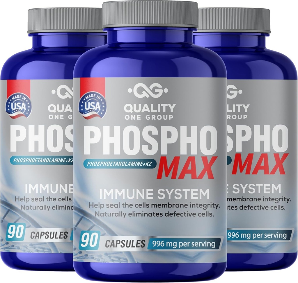 Fosfoetanolamina - Unique Blend of Phosphoethanolamin to Boost Your Immunsystem - Natural Fosfoetalonamina, 26 års researched Formulering - 270 kapsler