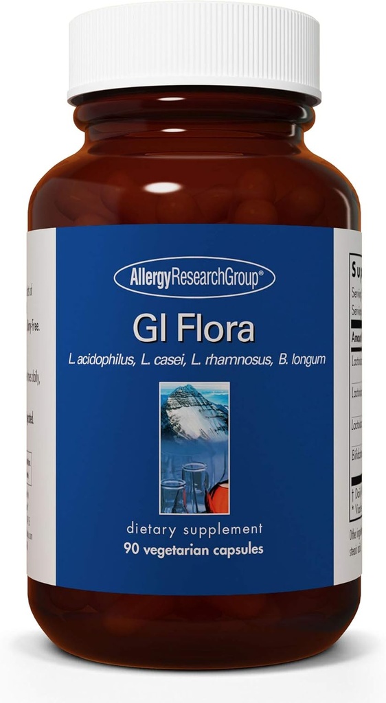 Allergy Research Group GI Flora Supplement - Probiotisk for fordøjelsessygdomme, Gut Sundhed for mænd og kvinder, Lactobacillus og Bifidobacterium - 90 Greve