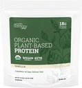 Organic Plant Protein Powder Vanilla, Organic Protein Powder for Women and Men, Pumpkin & Pea Protein Powder Vegan, Gluten Free, Plant Based Protein Shakes, 18g - 21.5 Oz