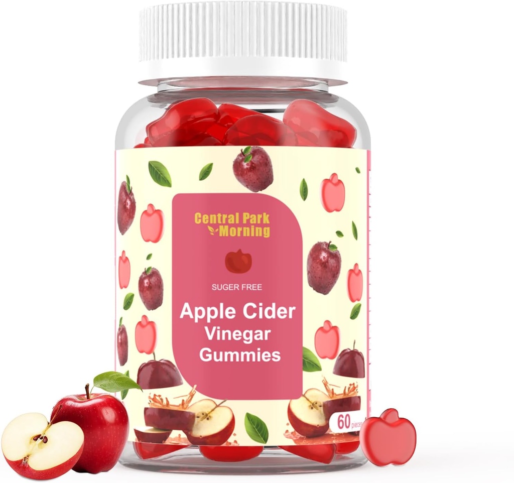 Apple Cider vinylacetat 1000mg, ACV supplement til Detox & Cleanse, Suger Free og Non- GMO - 60 Gummies