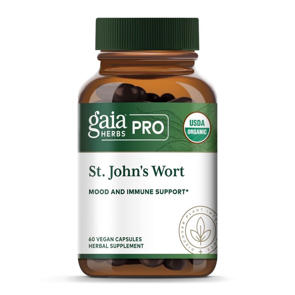 Gaia urter Pro St. John 's Wort - Sund immunsystem Support - Health Supplement med Organic St John' s Wort - 60 flydende Phyto- Caps (30 Servere)