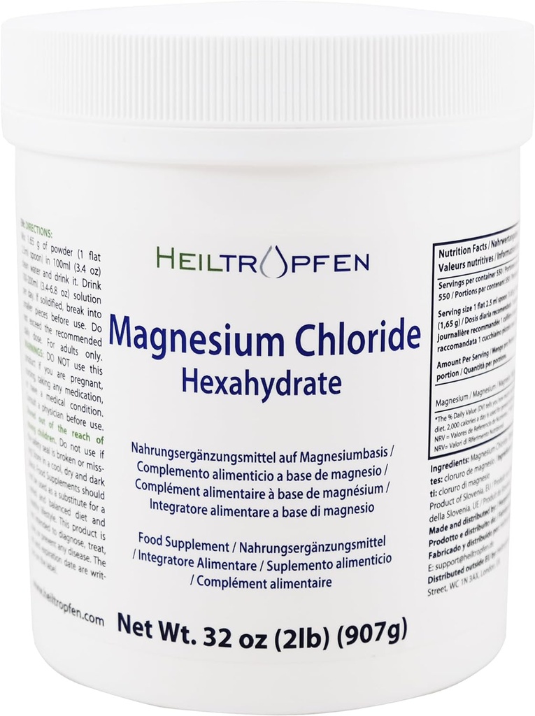 2 Pounds Magnesium Chloride Hexahydrat Mex124; Farmaceutiske Grade Ingredienser Mex124; Krystal Pulver Mex124; Pure Ph. EUR., BP, USP, 100% Mex124; Heiltropfen ®