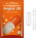 Kapsler Størrelse 1 Tom Gelatine Pil Gel Caps Pure Bovine Clear (500 Greve) Gluten Free, Non- GMO, Halal Certified Filling Kit med 2 skeer til selv dine egne kosttilskud