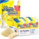 Nana flakes 100% Pure Banana flakes Medical Food Powder - Reducere fedt indtag & naturlige restey for Diarré & Heart Burn - Great Source of Protein & Fiber (25 Single-Serve Packs)
