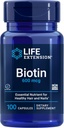 Life Extension Biotin 600 mcg vitamin B7 Support for smukke hår, negle & Beyond - Glutenfri, ikke-GMO - 100 kapsler