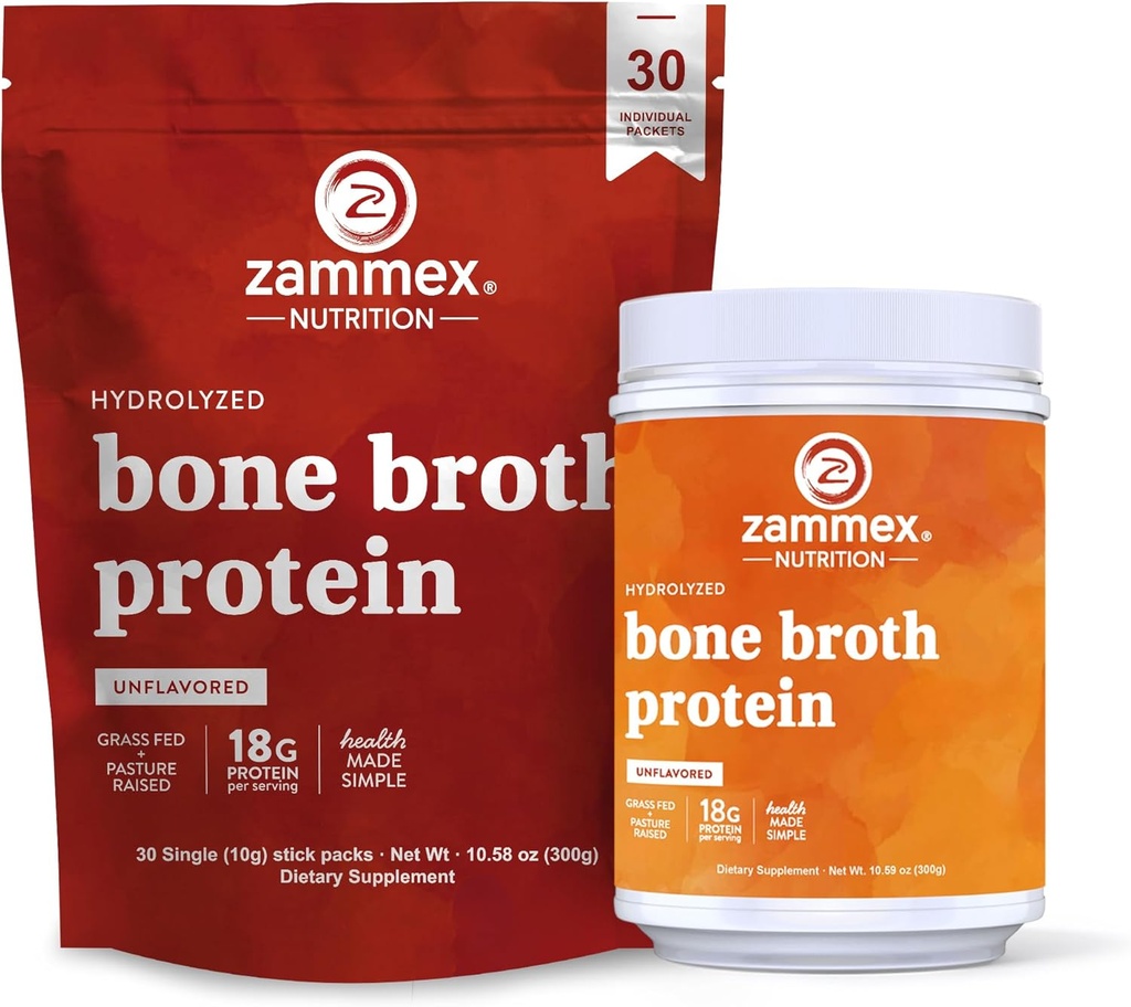 Zammex Bone Broth Pakninger + Bone Broth Protein Powder 300g