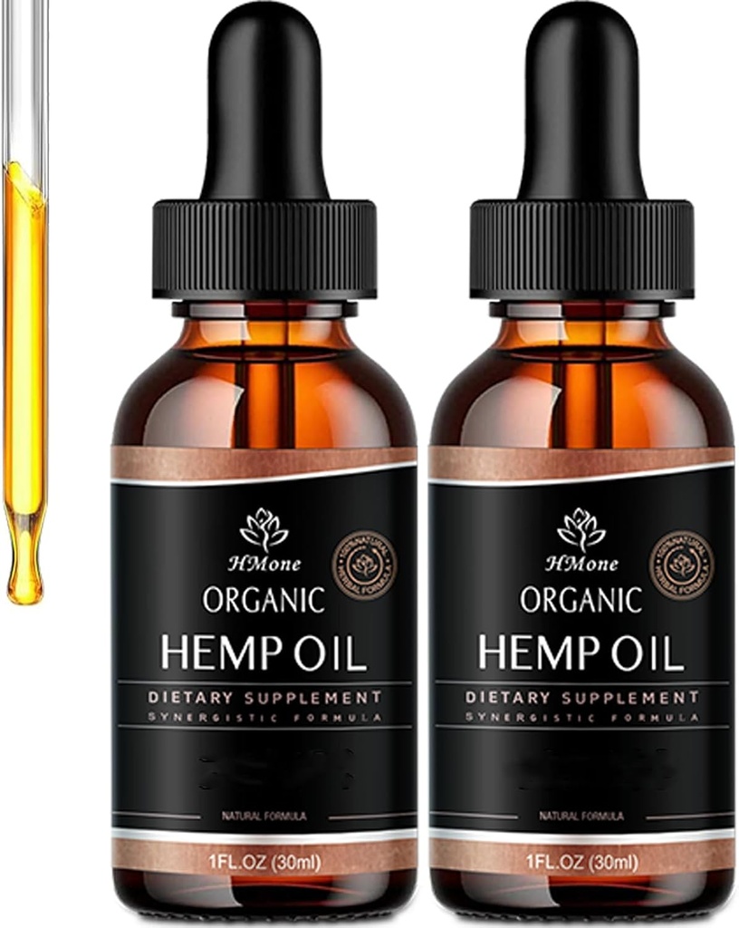 Hamp Oil High Potency - 2 Pack Maksimal styrke Økologisk Hamp dråber til voksne
