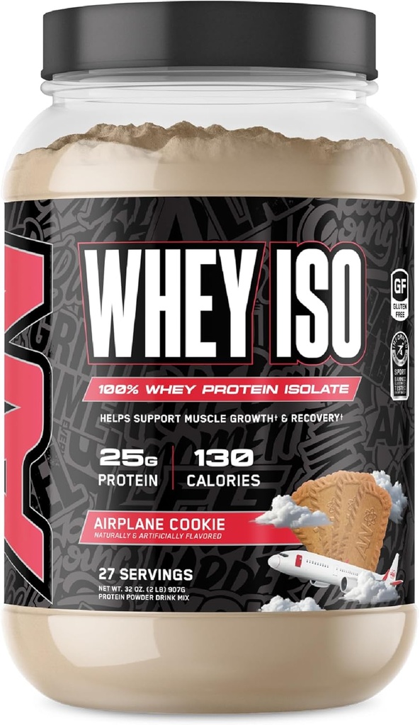 Alle sorte alt 25g Whey Protein Powder • 124; Airplane Cookie • 124; 27 Servere • 124; Whey Protein Isolate • 124; Lave Carbs & Low Sugar • 124; MCTs