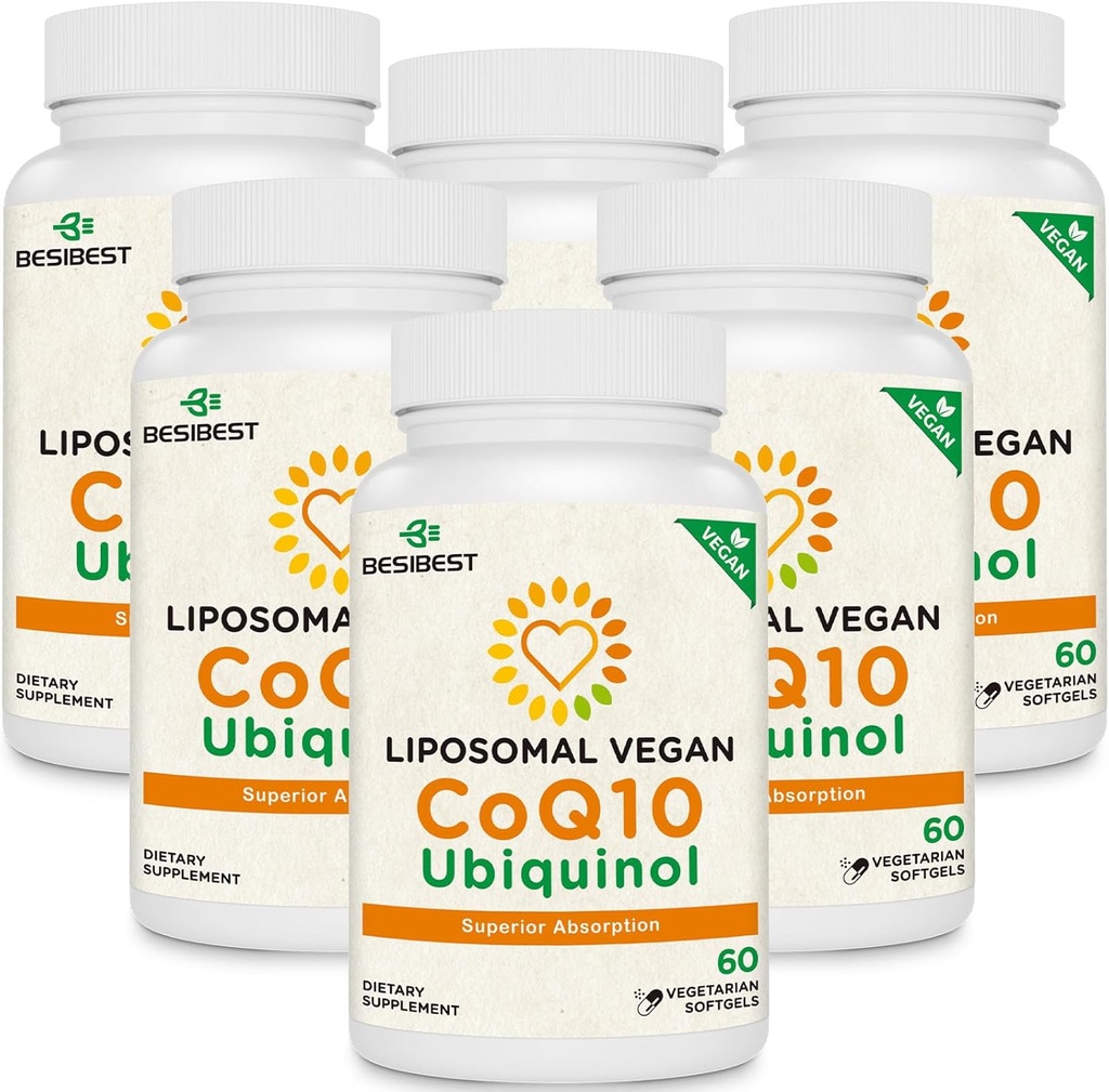 1000mg Liposomal CoQ10 Ubiquinol, 360 Vegan Softels, High Absorption Ubiquinol CoQ10 Supplement, Active Antioxidant Form of Coenzym Q10 for Heart Function & Energy Production