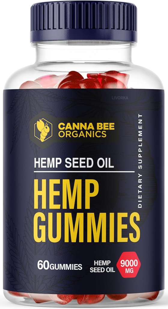 LIVORKA 1 Pack - Canna Bee Gummies - Canna Bee Organics 30 Gummies for 1 måned, CannaBee Hemp Gummies, Canna Bee Hemp 9000 MG Per flaske, Canna Gummies, Canna Hempmies