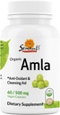 Sewanti Organic Amla Kosttilskud Natural Antioxidant, C-vitamin Boost 60 Vegan High Potency Extract Kapsler, 500mg