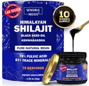 Pure Himalayan Shilajit Organic Resin Supplement, Shilajit for mænd og kvinder med Black Seed Oil & Ashwagandha, Energi, Immunitet, 78% Fulvic Acid, 87 + Trace Minerals, 400mg