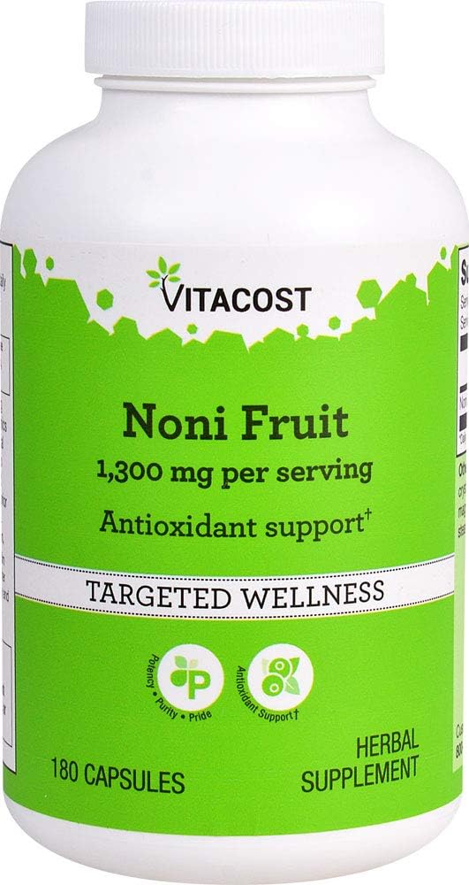 Vitacost Noni Fruit -- 1.300 mg per portion - 180 kapsler