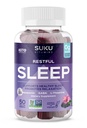 SUKU Restable Sleep Gummies - 3 mg Melatonin, L- Theanine & GABA - Vegan, Sugar- Free Chewable for relaxation & Natural Sleep Support - BlackBerry- Hibiscus Flavor - Non-GMO, Gluten- Free - 50 Greve